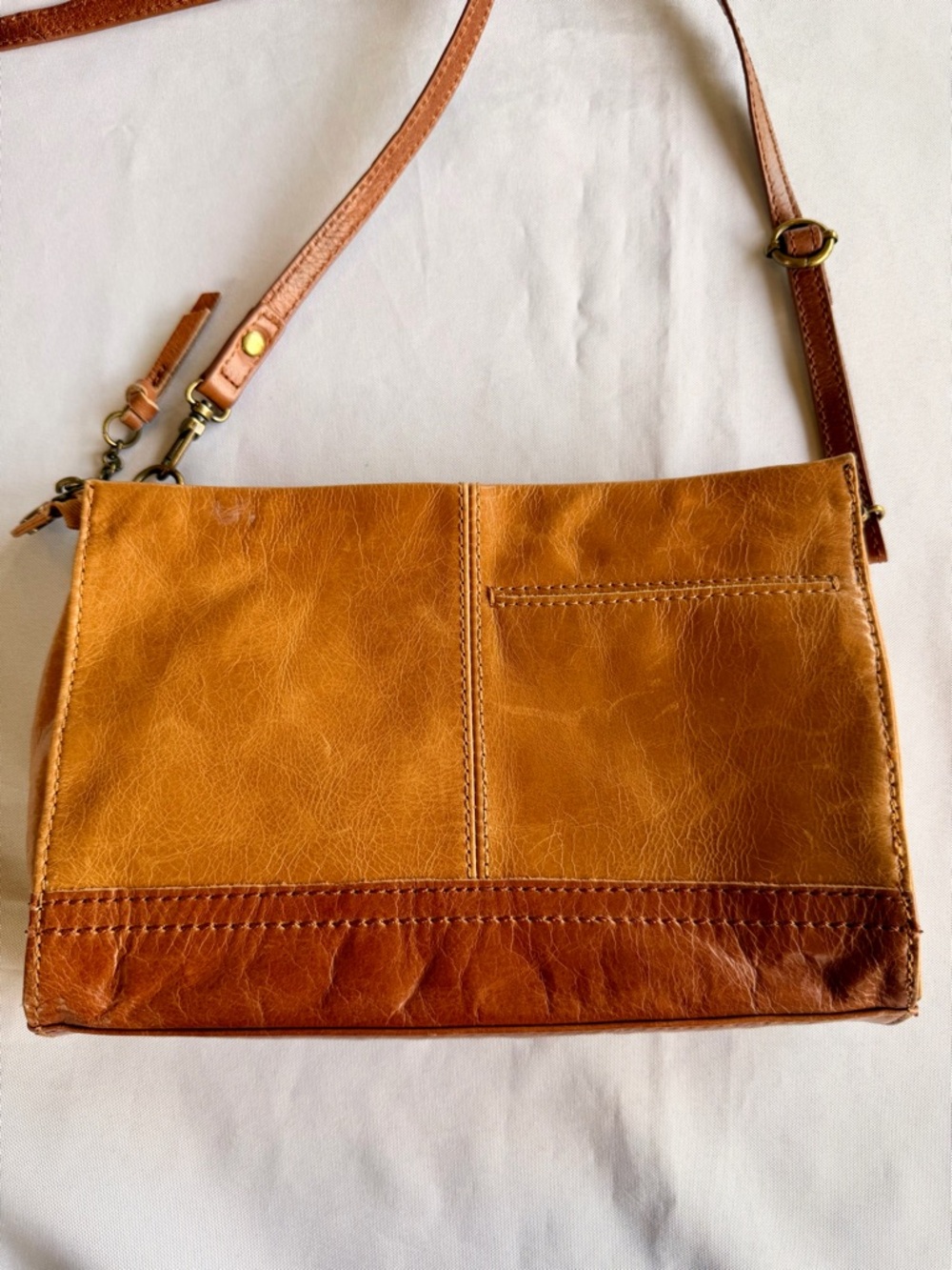 The Sak Tan Woven Pinched Leather Clutch Colorful Crossbody - Picture 4 of 8